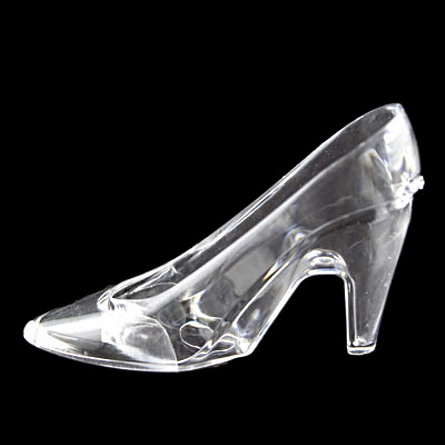 Party Favors Plus Clear Fillable Cinderella Slipper Wedding Favor Holders Plastic 3.5 Inch 24 Count