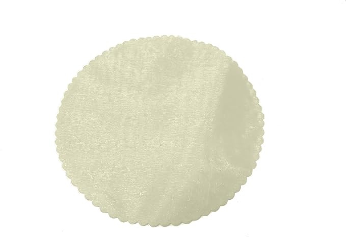 Party Favors Plus Ivory Organza Scalloped Circles 14in 25 Count