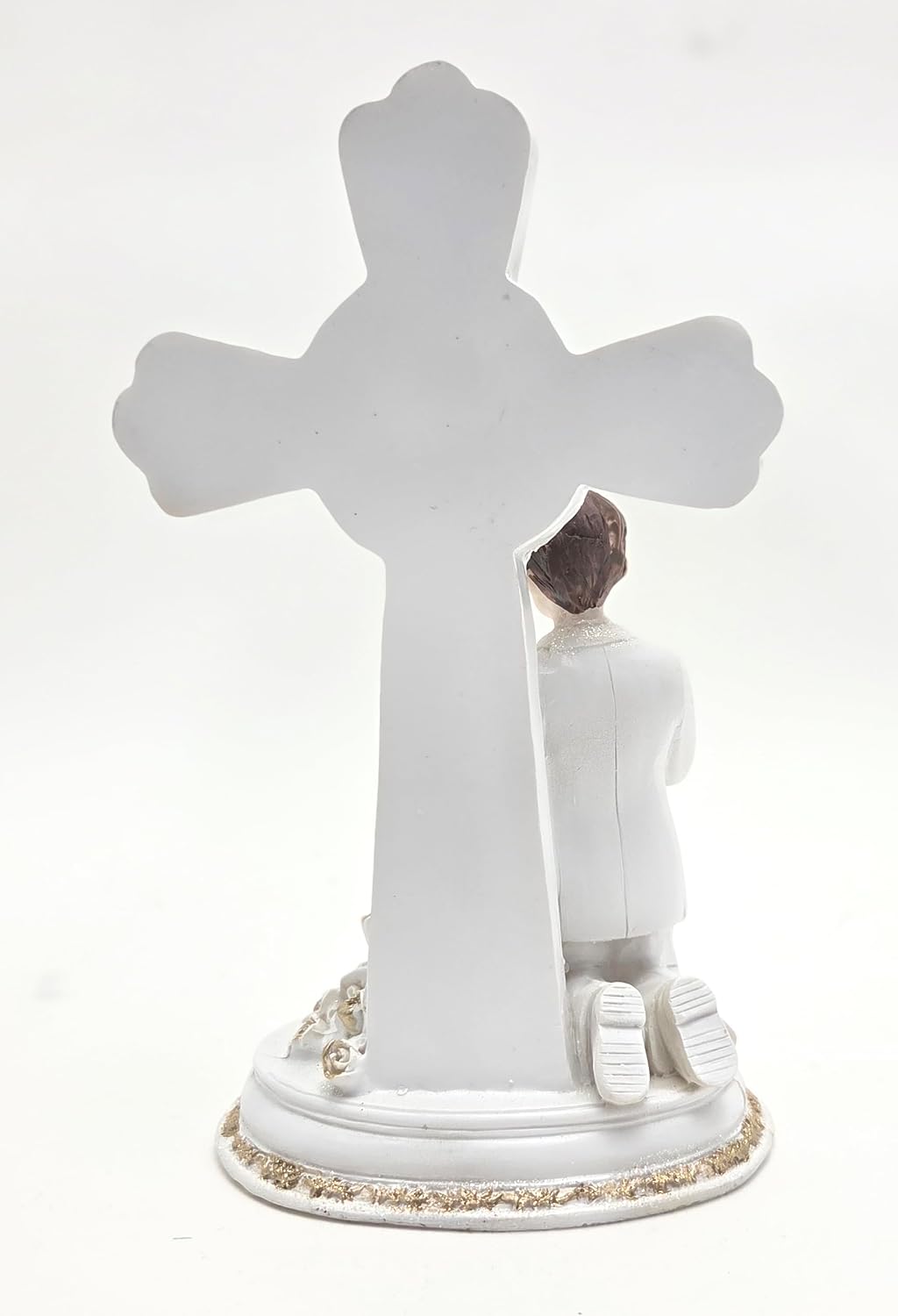 Party Favors Plus First Communion Boy Praying Polyresin Figurine Set White Gold 6.5 Inch