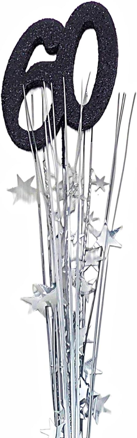 Silver Stars 60th Birthday Spray Decoration, 3 Pieces