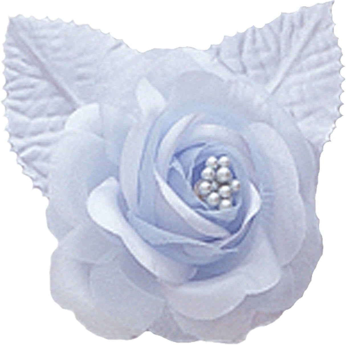 Party Favors Plus White Lace Umbrella Parasol 36 in Light Blue Roses