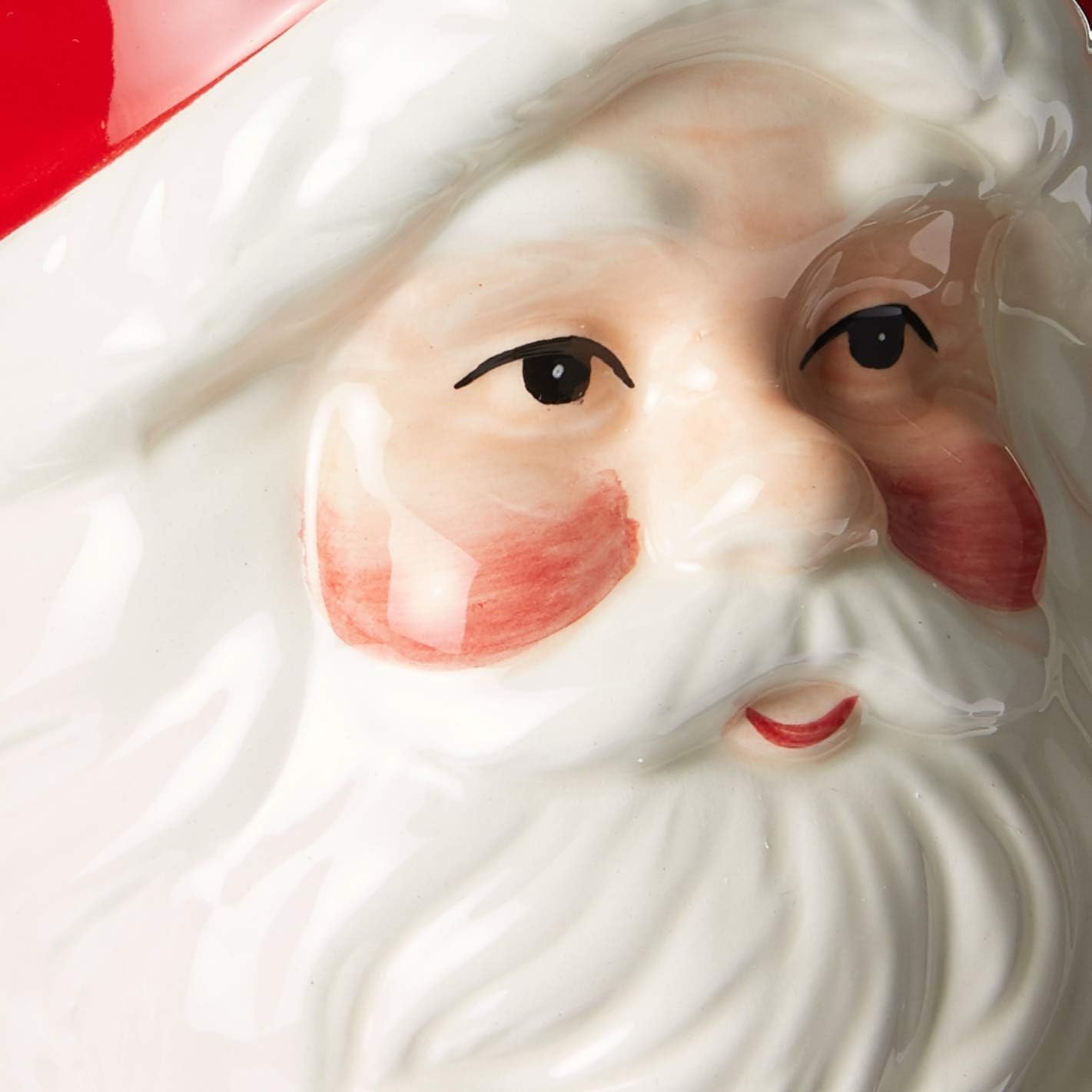 Cosmos Gifts Fine Ceramic Classic Santa Head Mugs Set of 4 Red & White 5-1/2" H