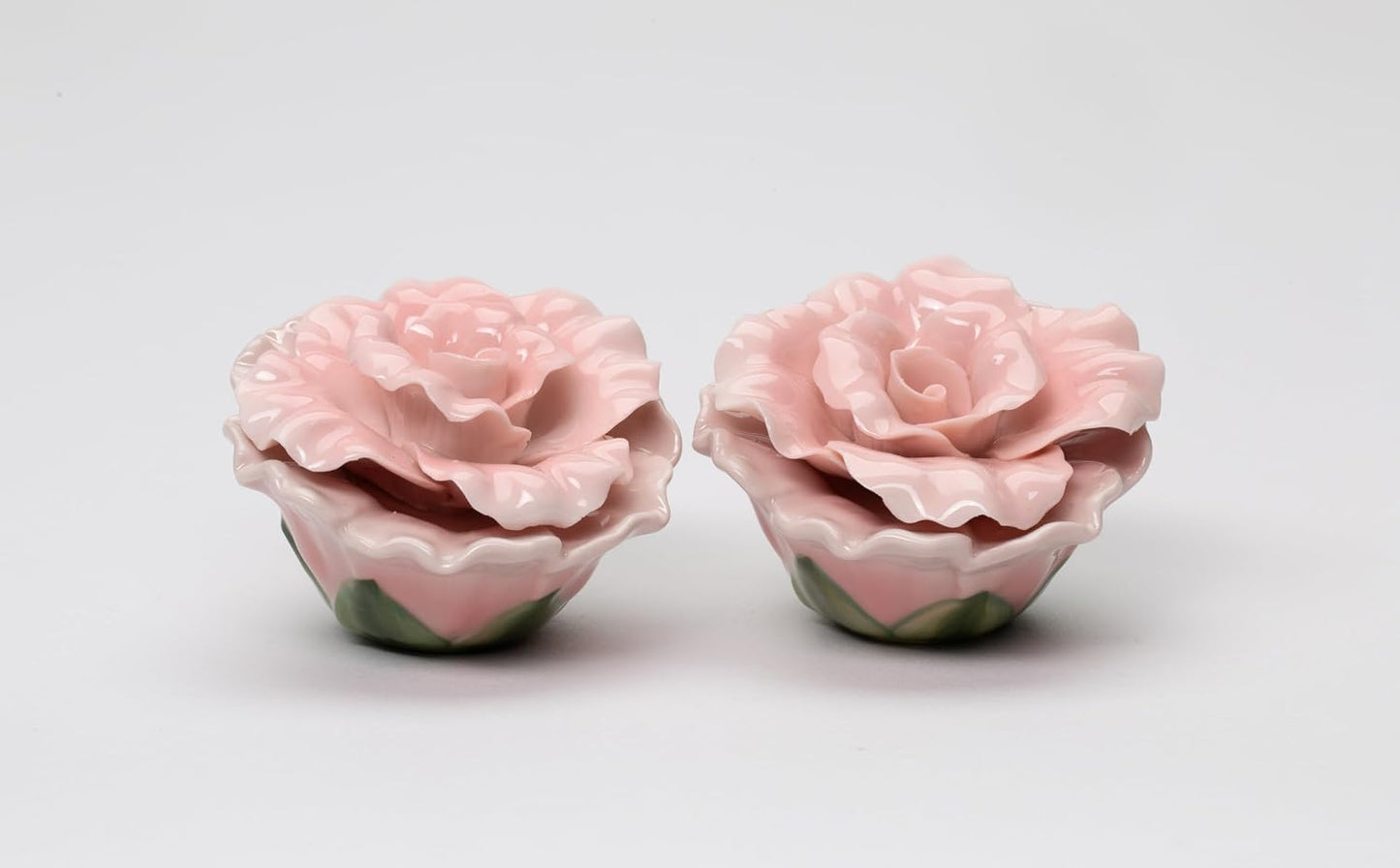 Cosmos Gifts Fine Porcelain Pink Rose Salt & Pepper Shakers Set 2-1/2" H