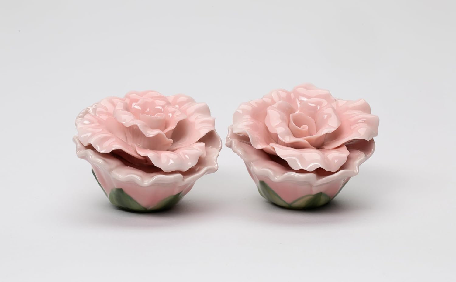Cosmos Gifts Fine Porcelain Pink Rose Salt & Pepper Shakers Set 2-1/2" H