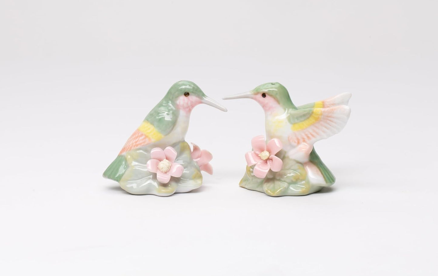 Appletree Design Hummingbird Bird Porcelain Salt & Pepper Shakers Set 3-1/8" L
