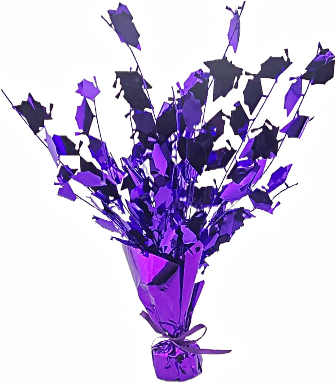 Purple Graduation Hats Balloon Weight Centerpiece, 2 Pieces
