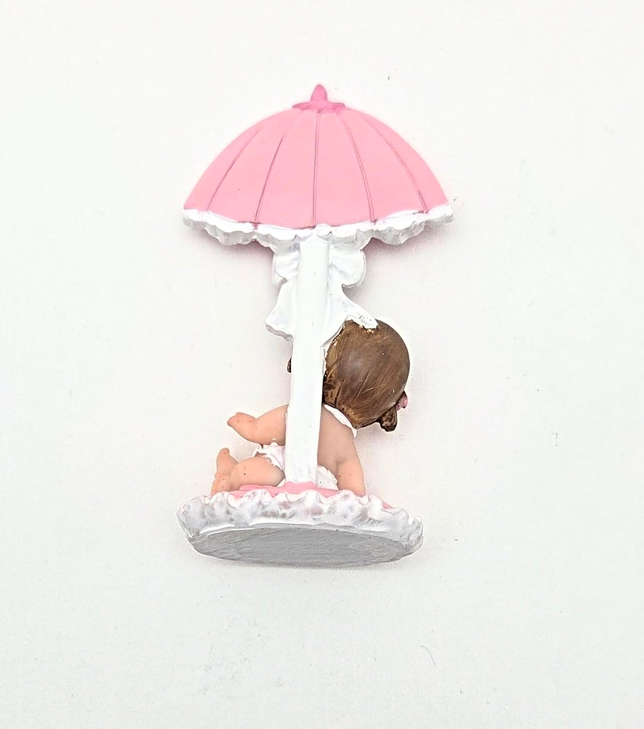Party Favors Plus Multicolor Polyresin Baby Girl Figurine with Umbrella 4 Inch Set of 2