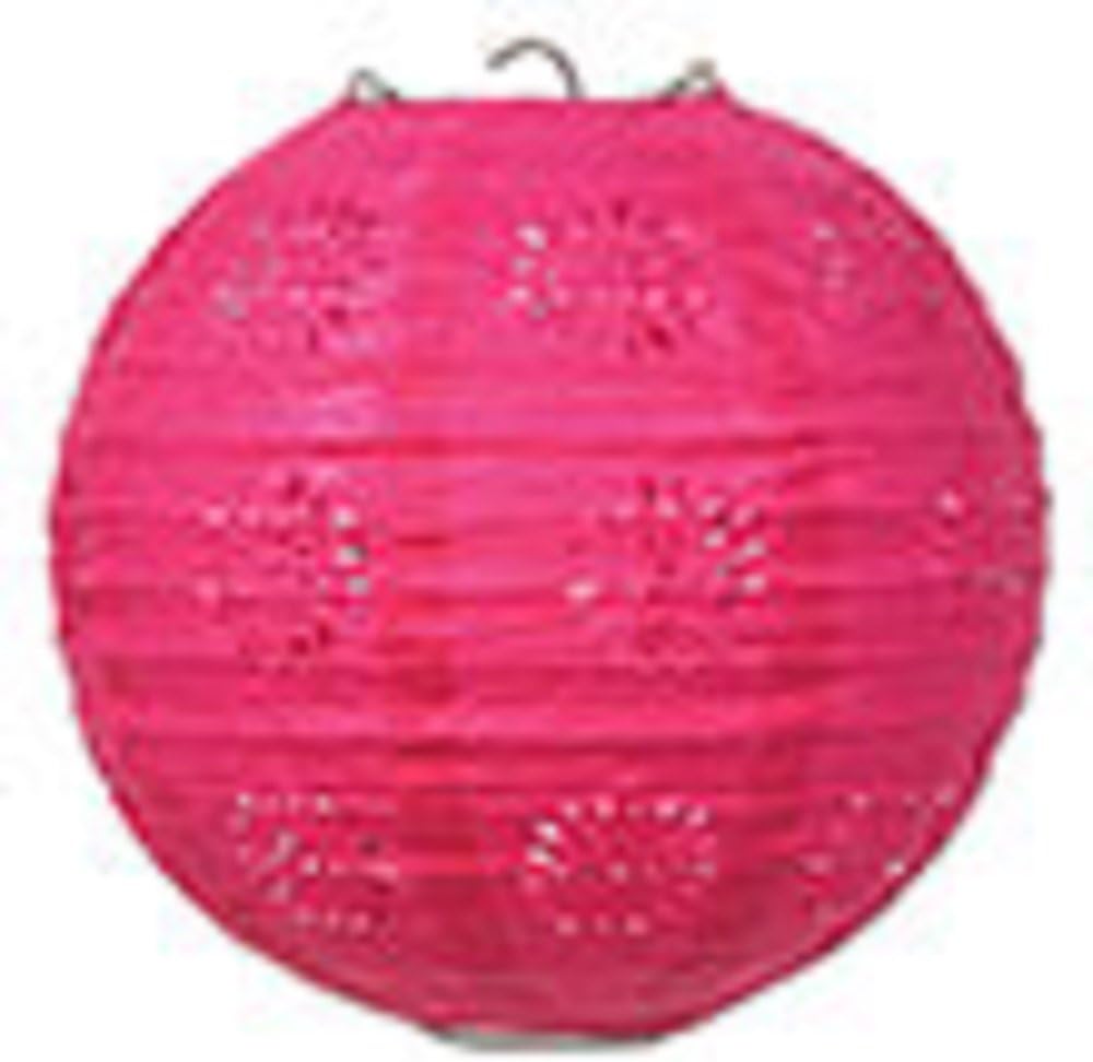 Party Favors Plus Hot Pink Paper Lace Lanterns 8 Inch 3 Count