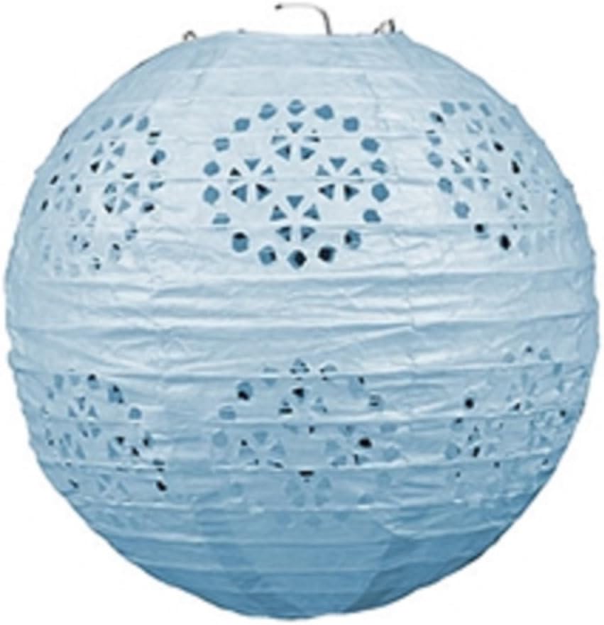 Party Favors Plus Light Blue Paper Lace Lanterns 3 Count