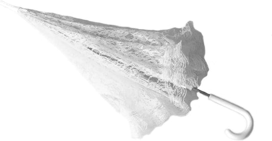 Party Favors Plus White Lace Umbrella Parasol 36 Inches