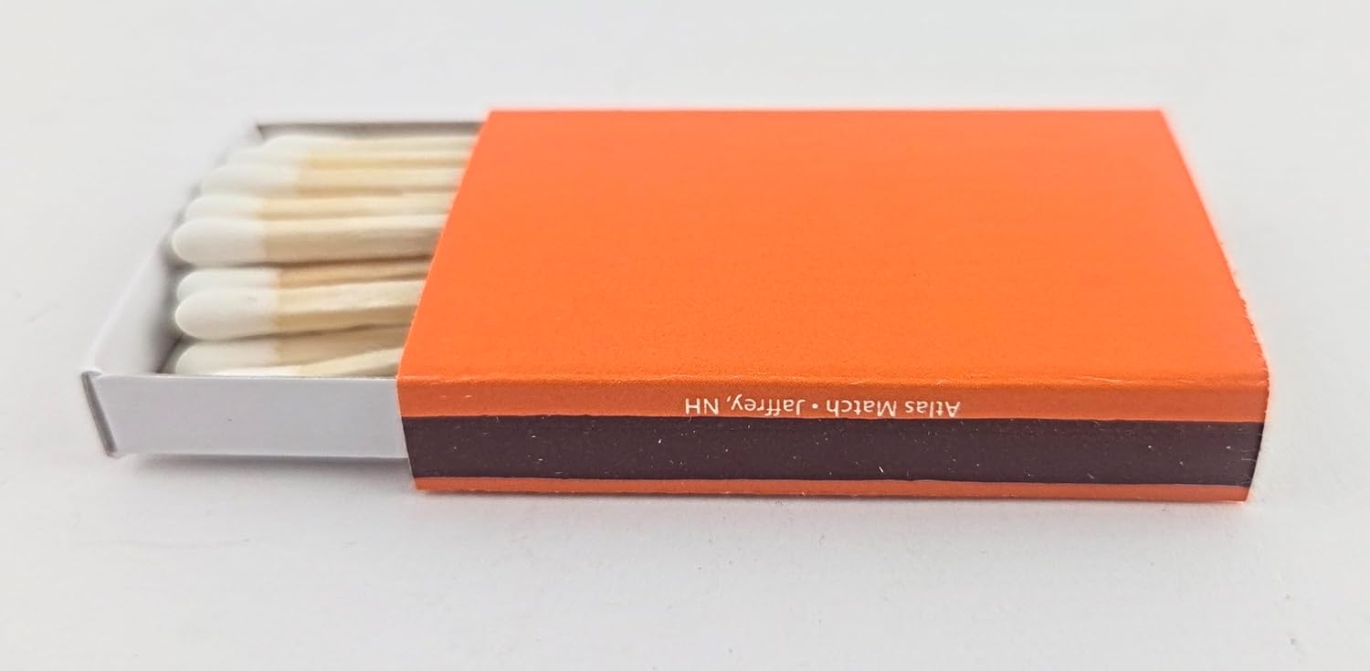 Atlas Match Plain Orange Wooden Box Matches White Tip 50 Pack
