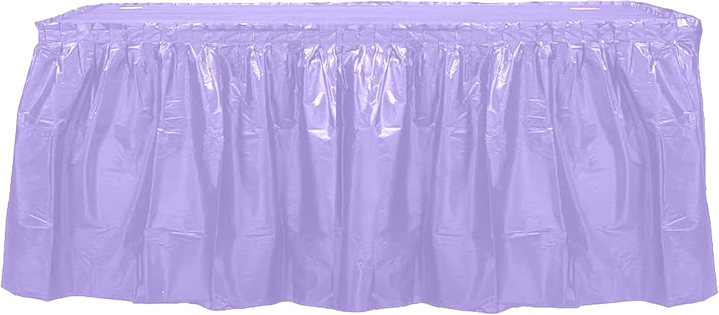 Party Favors Plus Lavender Plastic Rectangular Tablecloth with Matching Table Skirt 54 X 108 Inch 1 Set