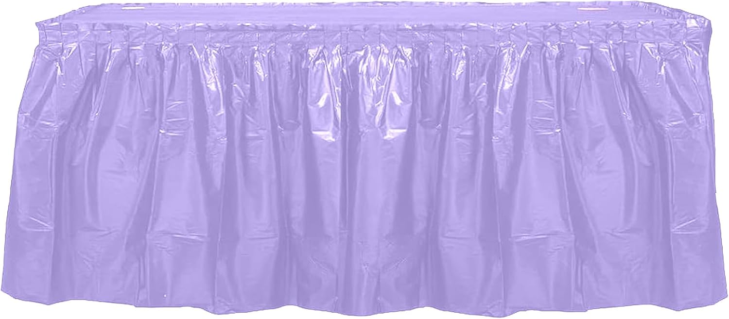 Party Favors Plus Lavender Plastic Rectangular Tablecloth with Matching Table Skirt 54 X 108 Inch 1 Set