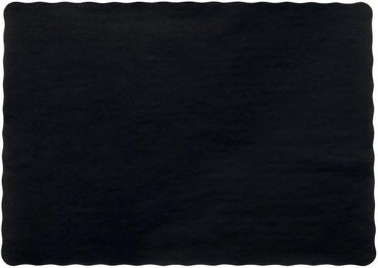 Party Favors Plus Black Paper Placemats Scalloped Edge 10x14 Inches 25 Count