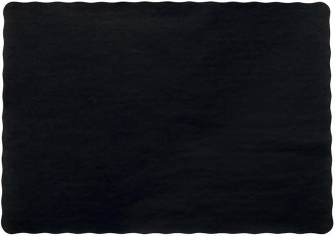 Party Favors Plus Black Paper Placemats Scalloped Edge 10x14 Inches 25 Count