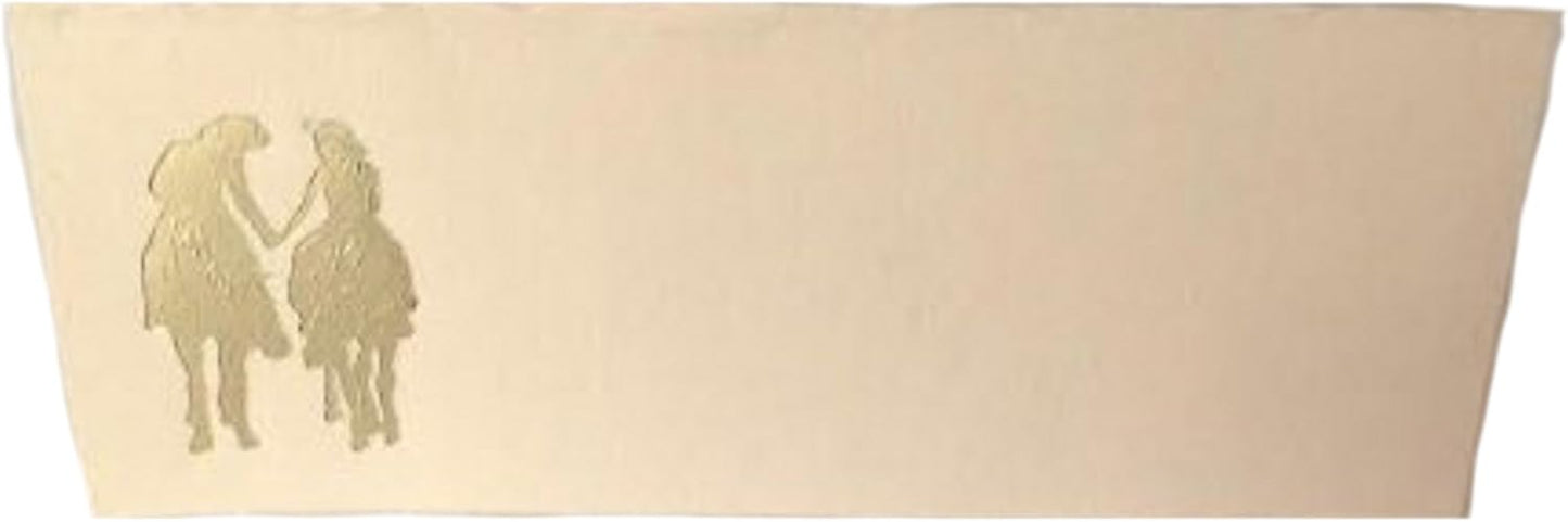 Party Favors Plus Gold Western Romance Tent Style Ivory Place Cards 100 Count