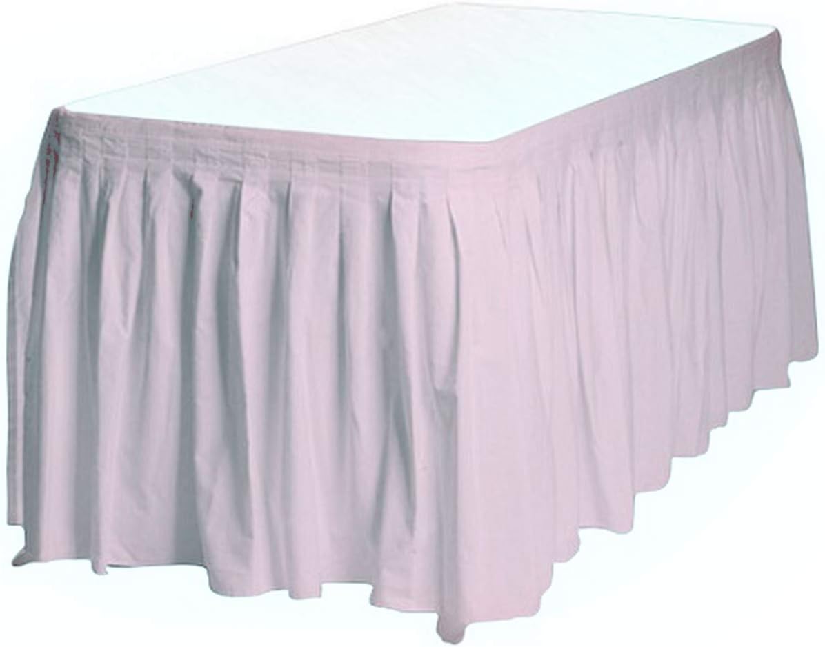 Party Favors Plus Pink Plastic Table Skirt 29in x 13ft