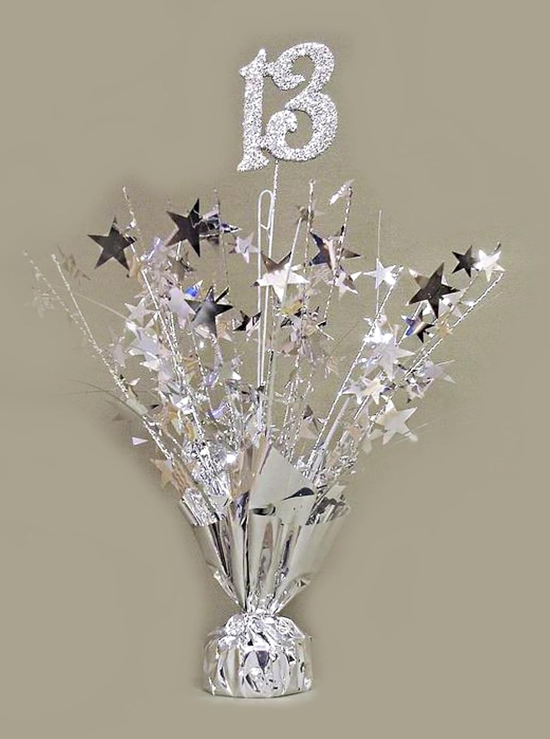 Silver 13th Birthday Balloon Weight Centerpieces, 2 Pieces