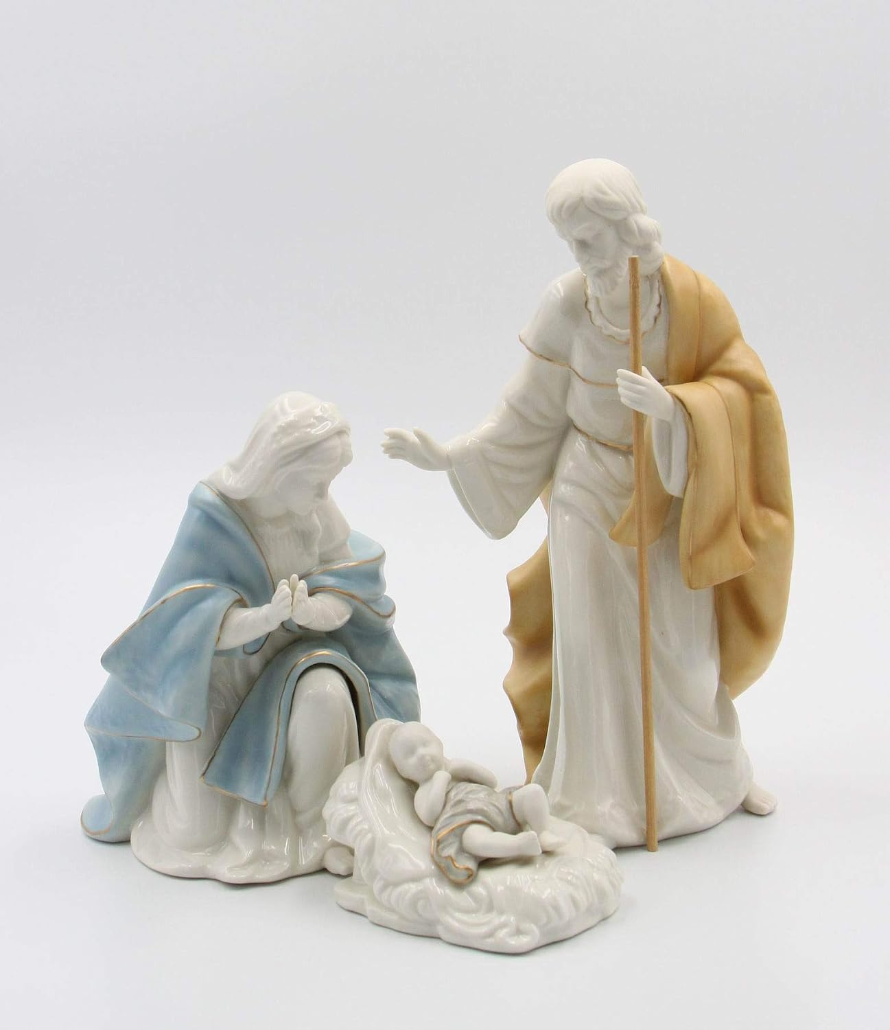 Cosmos Gifts Fine Porcelain Holy Family Nativity Set 10-1/2" H