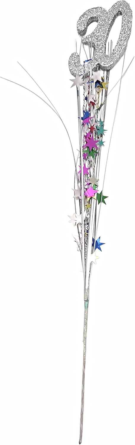 Multicolor Metallic Star 30th Birthday Spray Decorations, 3 Pieces