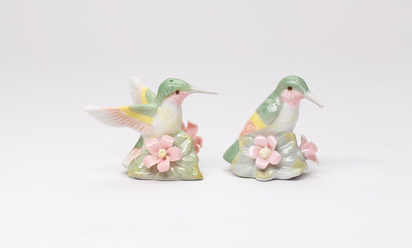 Appletree Design Hummingbird Bird Porcelain Salt & Pepper Shakers Set 3-1/8" L