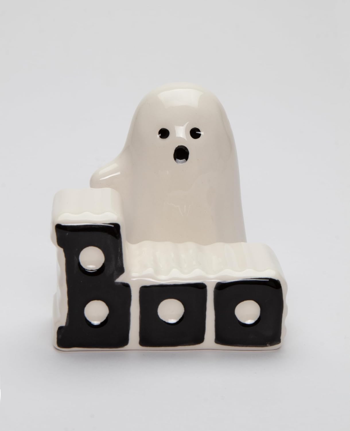 Cosmos Gifts Ceramic Ghost & Boo Halloween Salt and Pepper Shakers Set 3-3/8" H 21069