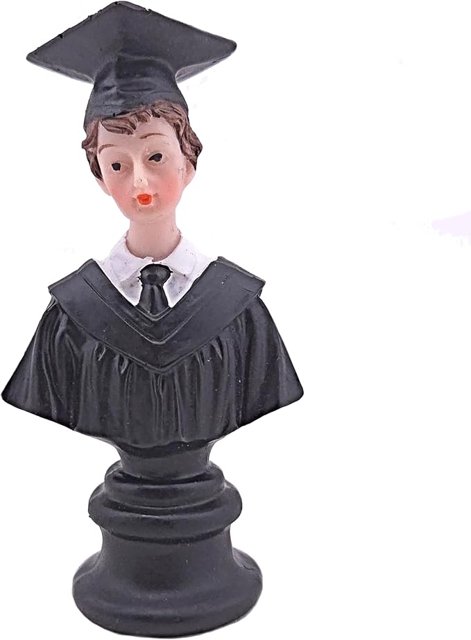 Party Favors Plus Polyresin Graduation Boy Bust Figurine Multicolor 4.75 Inch 2 Count