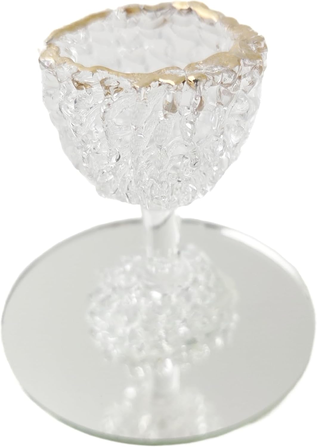 Party Favors Plus Mini Crystal-Like Goblet Figurine Gold Accent Polyresin 2.5 Inch