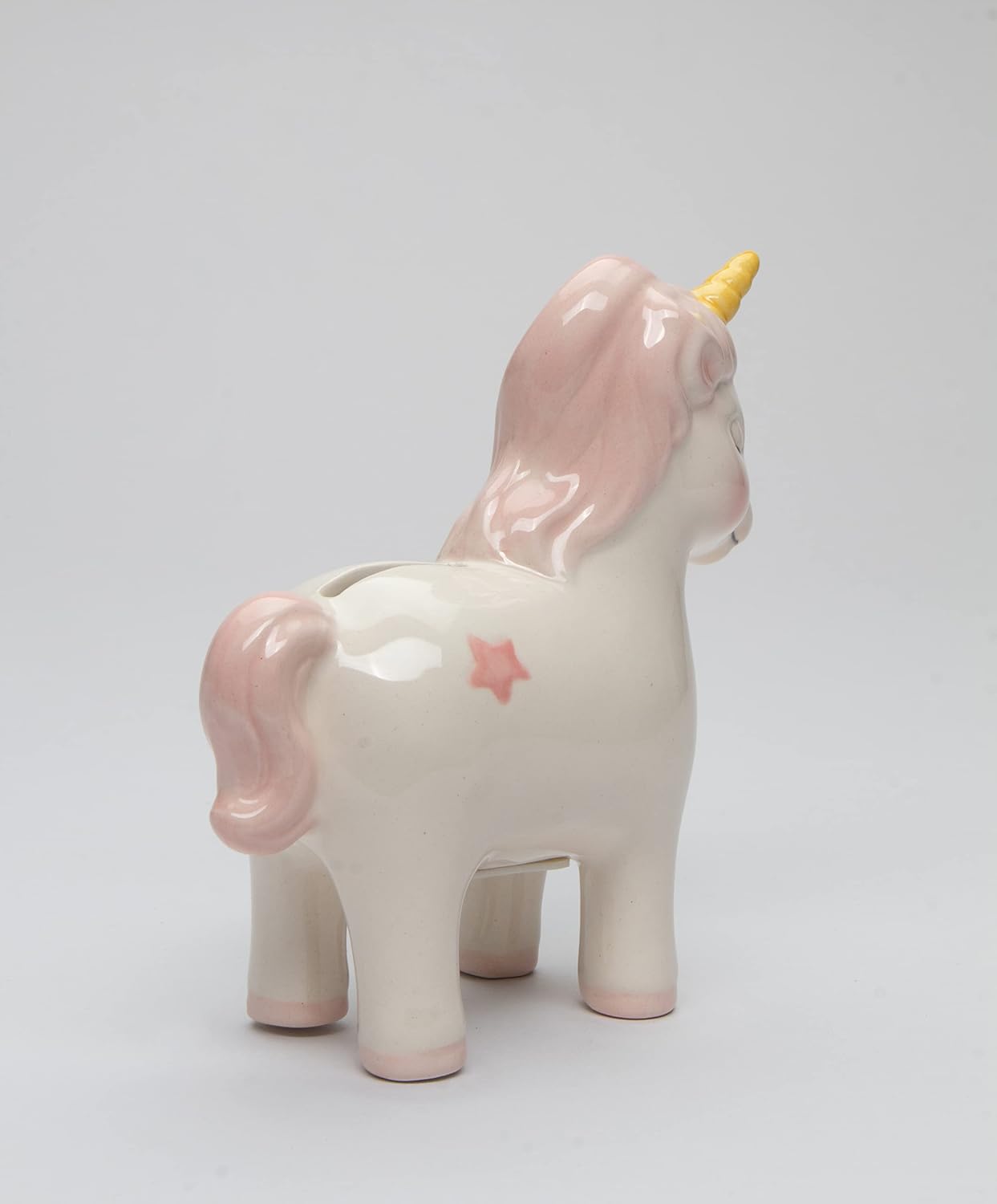 Cosmos Gifts Fine Ceramic Pink Fairy Unicorn Piggy Bank 5-1/4" H