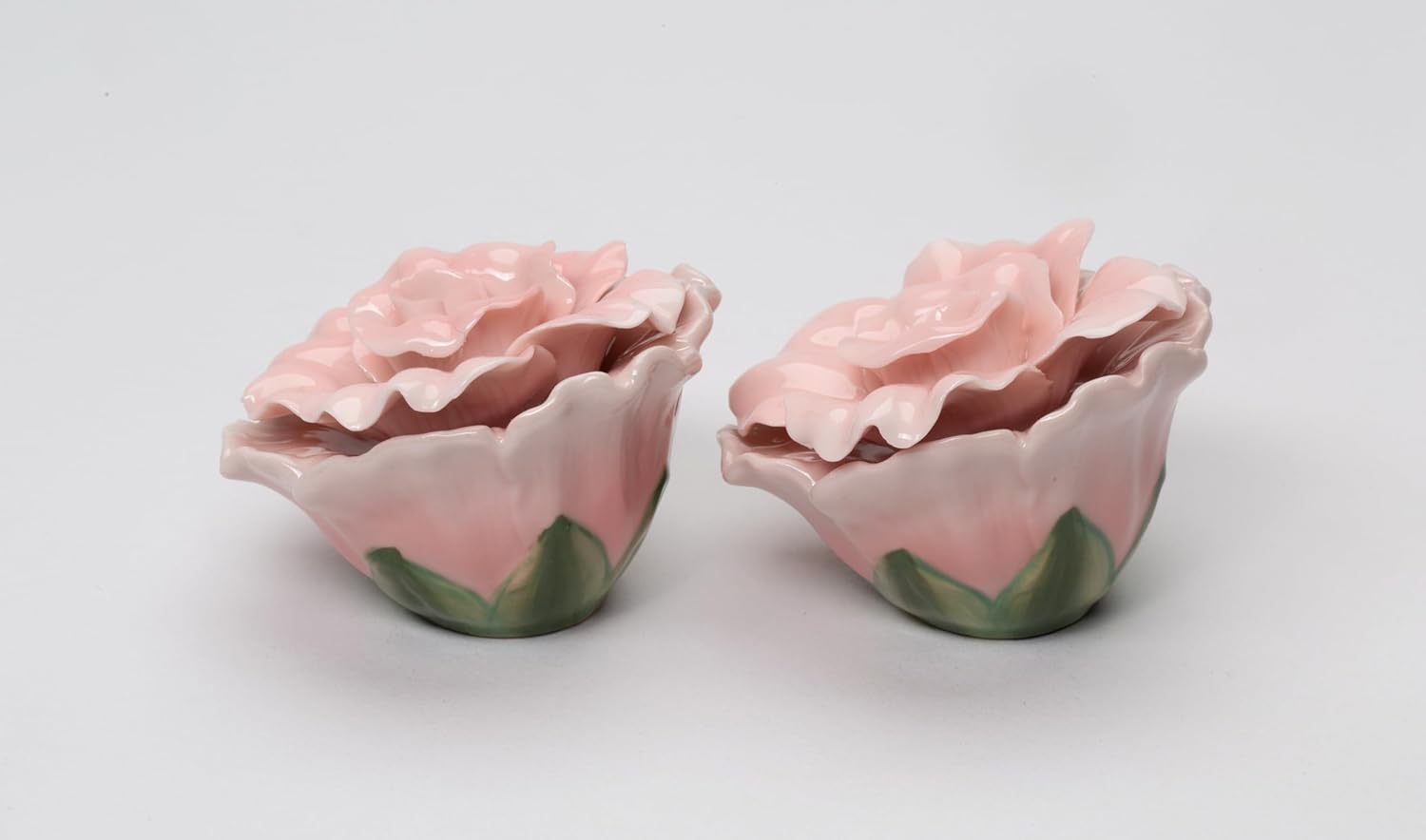 Cosmos Gifts Fine Porcelain Pink Rose Salt & Pepper Shakers Set 2-1/2" H