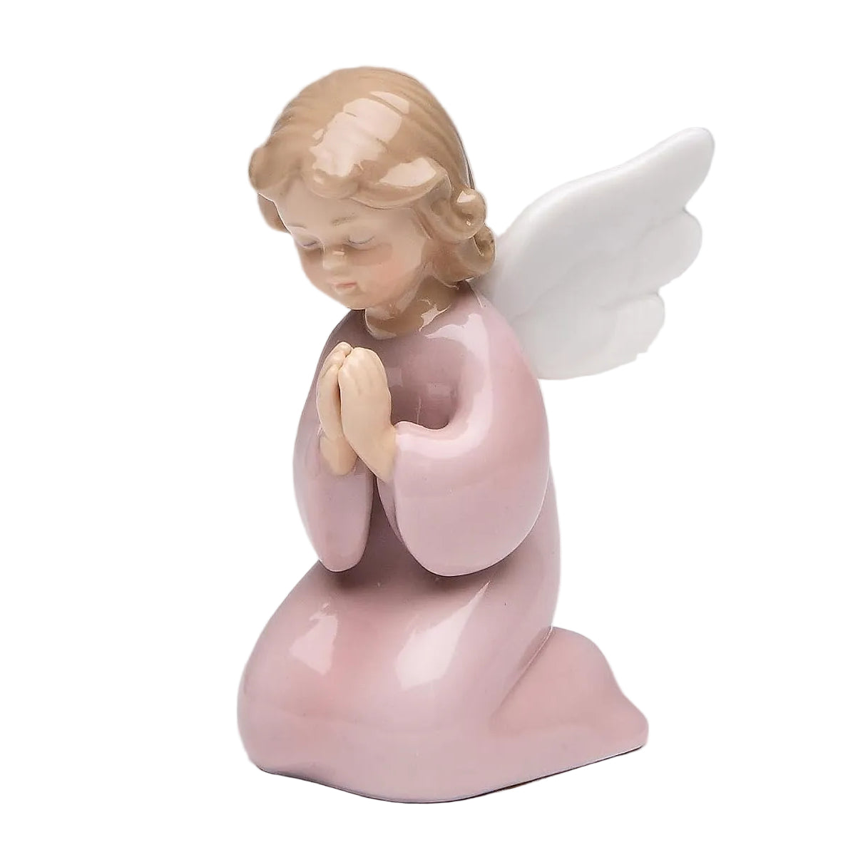 Cosmos Gifts Fine Porcelain Praying Girl Angel Figurine 3-3/8" H Pink