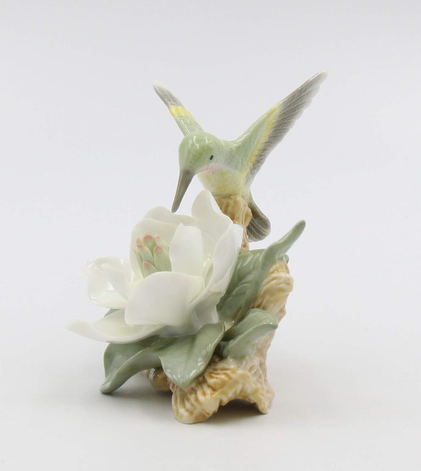 Cosmos Gifts Fine Porcelain Hummingbird with Magnolia Figurine 4" H 96402