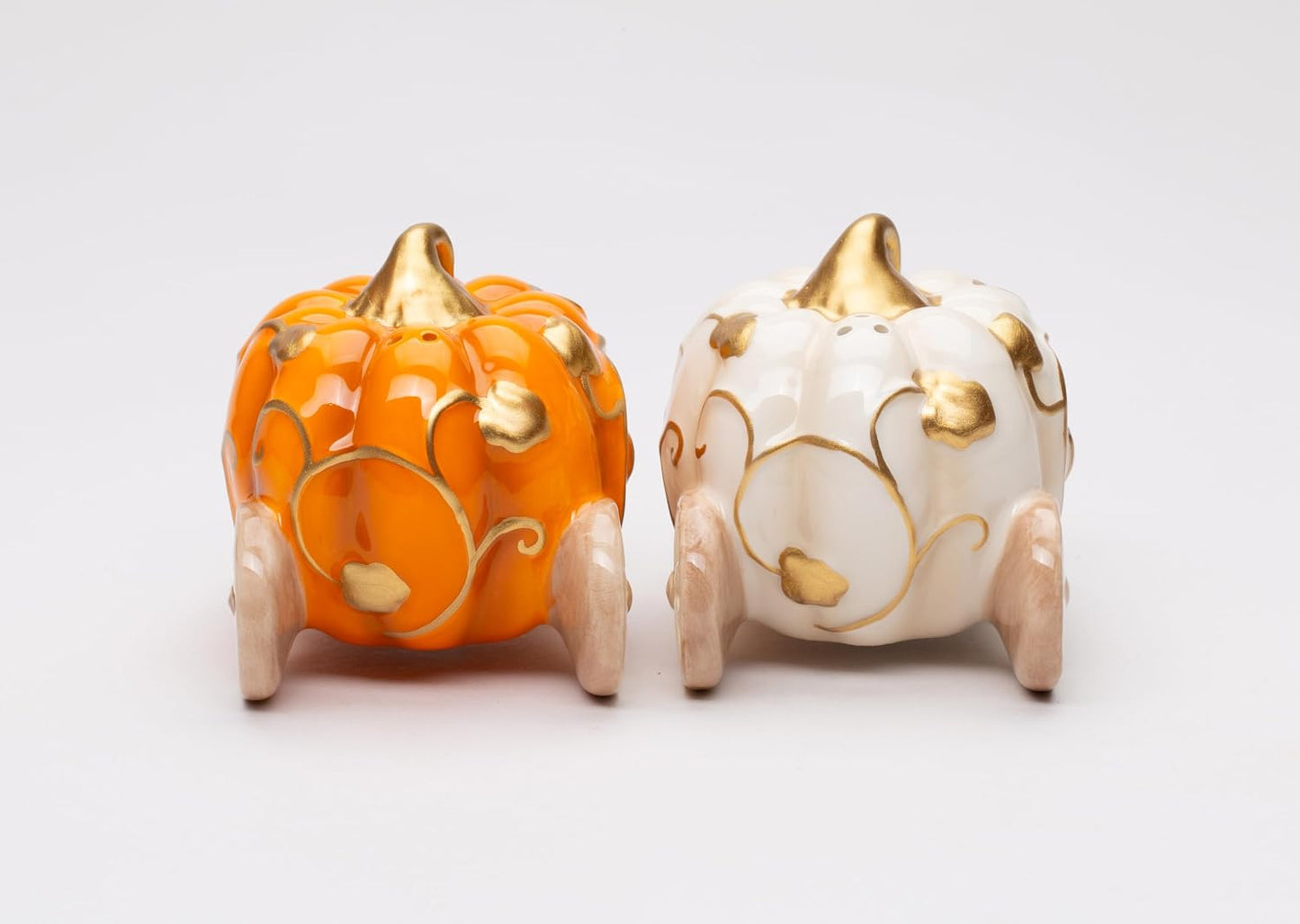 Cosmos Gifts Fine Ceramic Thanksgiving Autumn Fall Pumpkin Carriages Salt & Pepper Shakers Set 3" L
