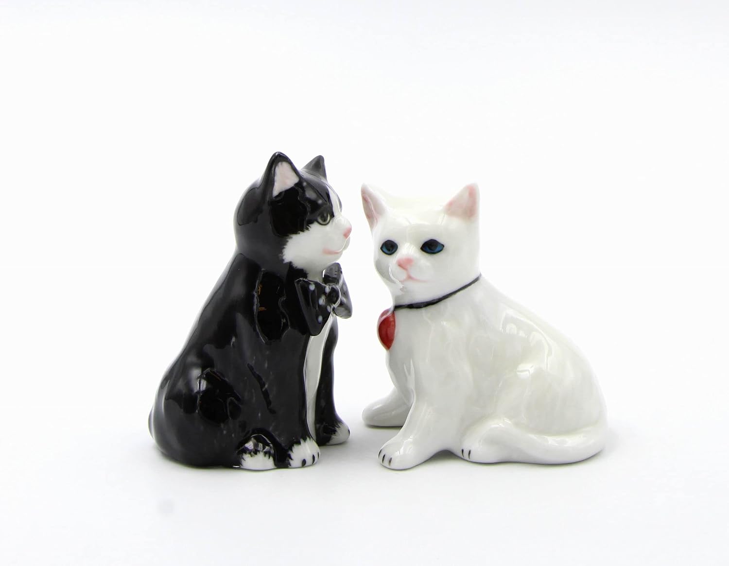 Cosmos Gifts Fine Porcelain Be My Valentine White and Black Cat Salt & Pepper Shakers Set 3-1/8" H