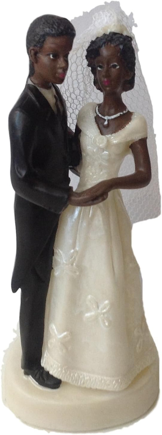 Party Favors Plus Black Bride and Groom Cake Top Figurine 4.5 Inch