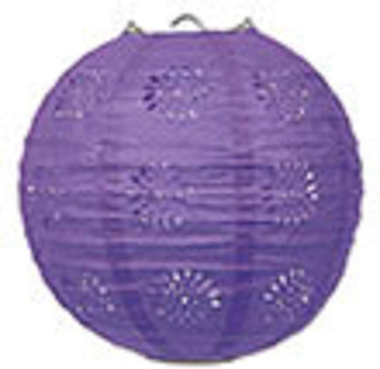 Party Favors Plus Purple Paper Lace Lanterns 3 Count