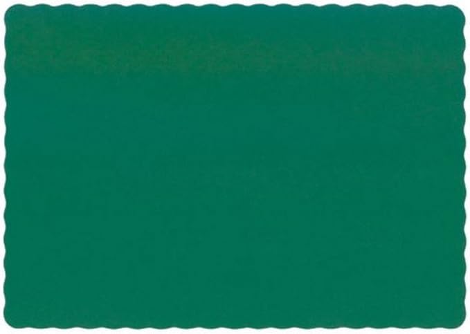 Party Favors Plus Hunter Green Paper Placemats Scalloped Edge 10x14 Inches 50 Count