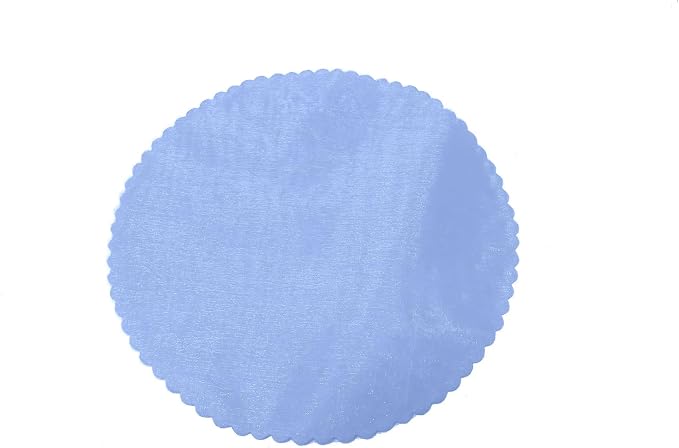 Party Favors Plus Light Blue Organza Scalloped Circles 9in 25 Count