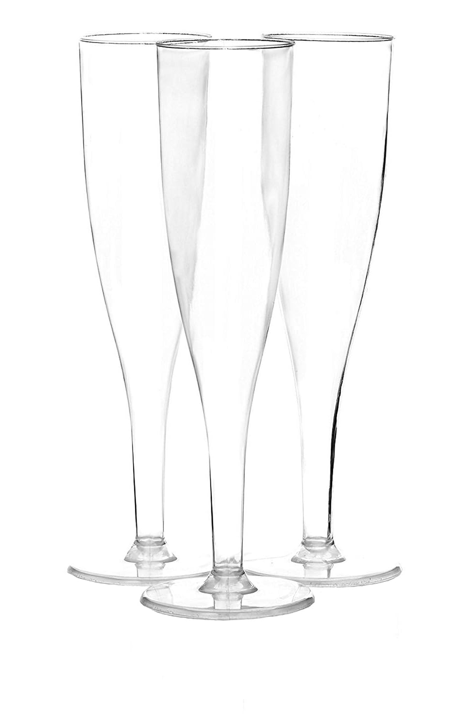 Party Favors Plus Disposable Plastic Champagne Flutes Clear 120 Count