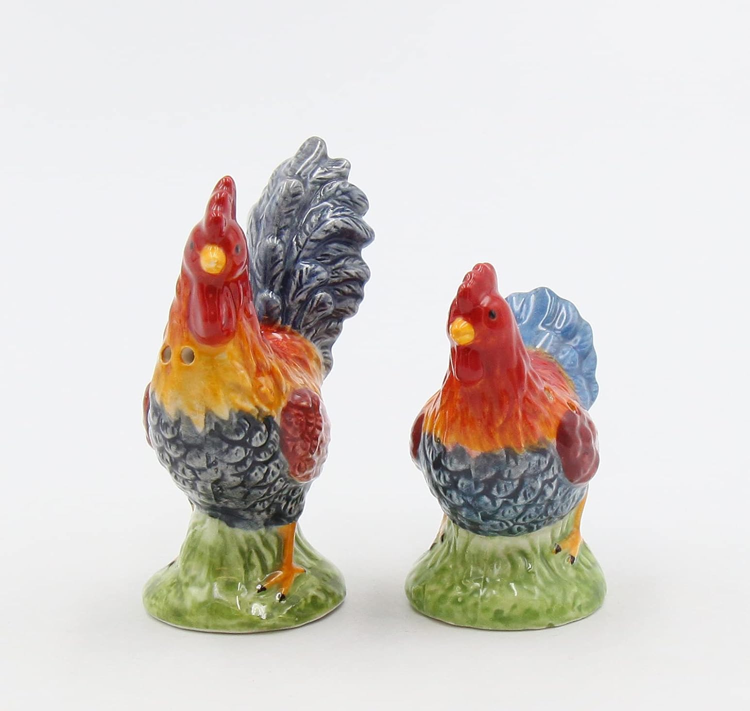 Appletree Design Ceramic Barn Yard Rooster Salt and Pepper Shakers Set 2-1/2-Inch Multicolor