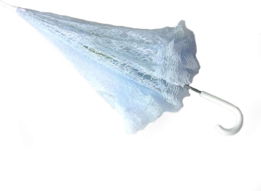 Party Favors Plus Light Blue Lace Umbrella Parasol 36 Inches