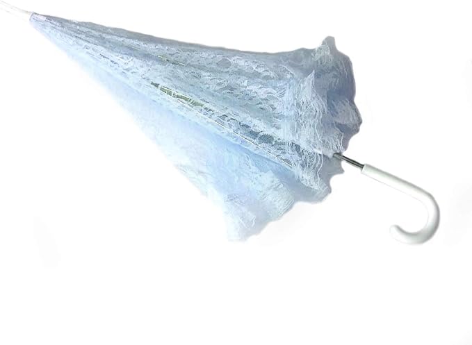 Party Favors Plus Light Blue Lace Umbrella Parasol 36 Inches