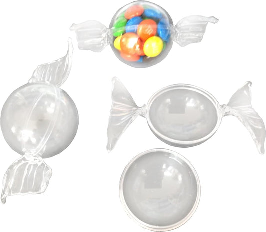 Party Favors Plus Clear Plastic Fillable Christmas Ornament Favor 1.5 Inch 12 Count