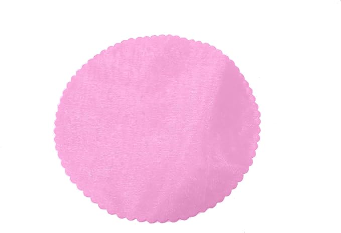 Party Favors Plus Light Pink Organza Scalloped Circles 9in 25ct