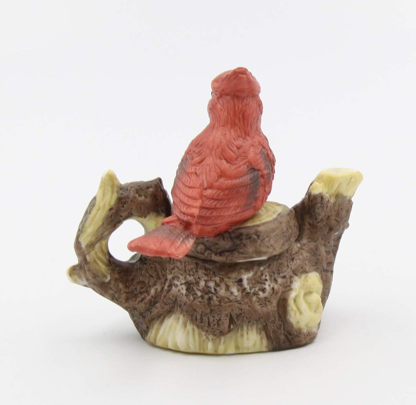 Cosmos Gifts Fine Porcelain Red Cardinal Bird with Holly Berry and White Flower Design Mini Teapot Figurine 3-1/4" L