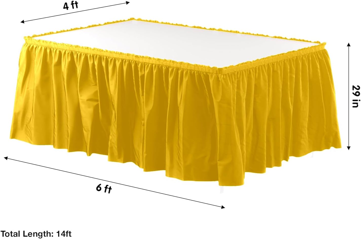 Party Favors Plus Harvest Yellow Plastic Rectangular Tablecloth with Skirt 54x108 Inch 2 Count