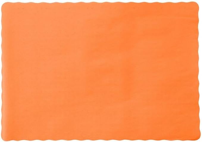 Party Favors Plus Tangerine Paper Placemats Scalloped Edge 50 Count