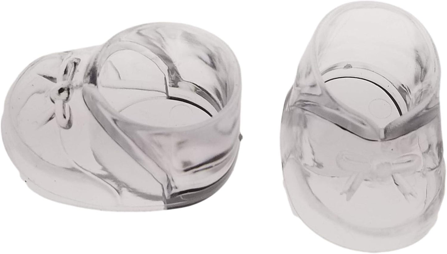 Party Favors Plus Clear Extra Large Baby Booties Candy Holders 3 Inch 12 Count