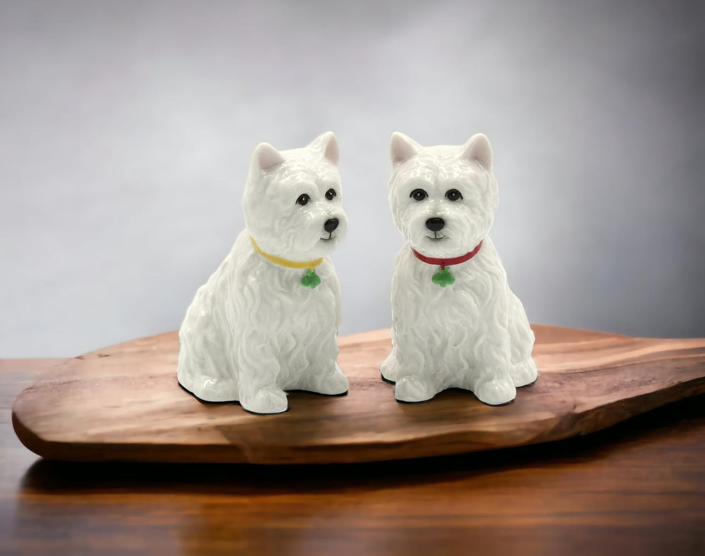 Cosmos Gifts Fine Porcelain West Highland White Terrier Shamrocks Salt and Pepper Shakers Set 2-7/8 In White