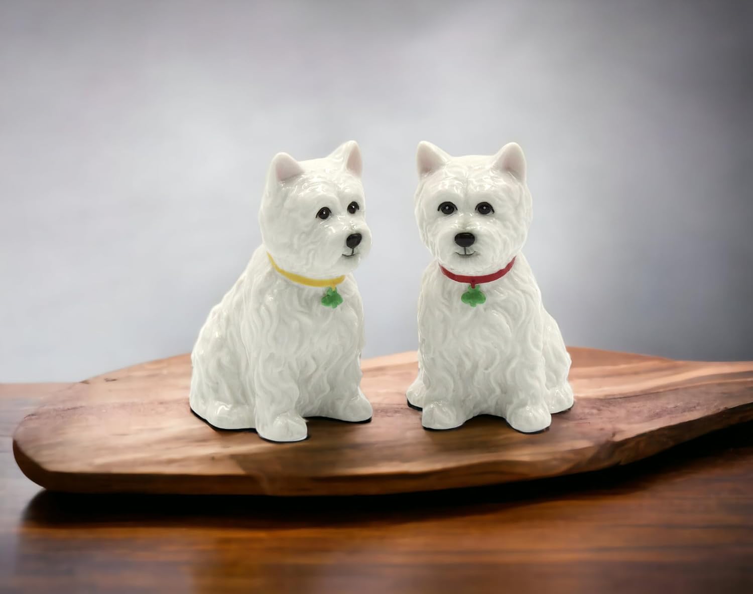 Cosmos Gifts Fine Porcelain West Highland White Terrier Shamrocks Salt and Pepper Shakers Set 2-7/8 In White